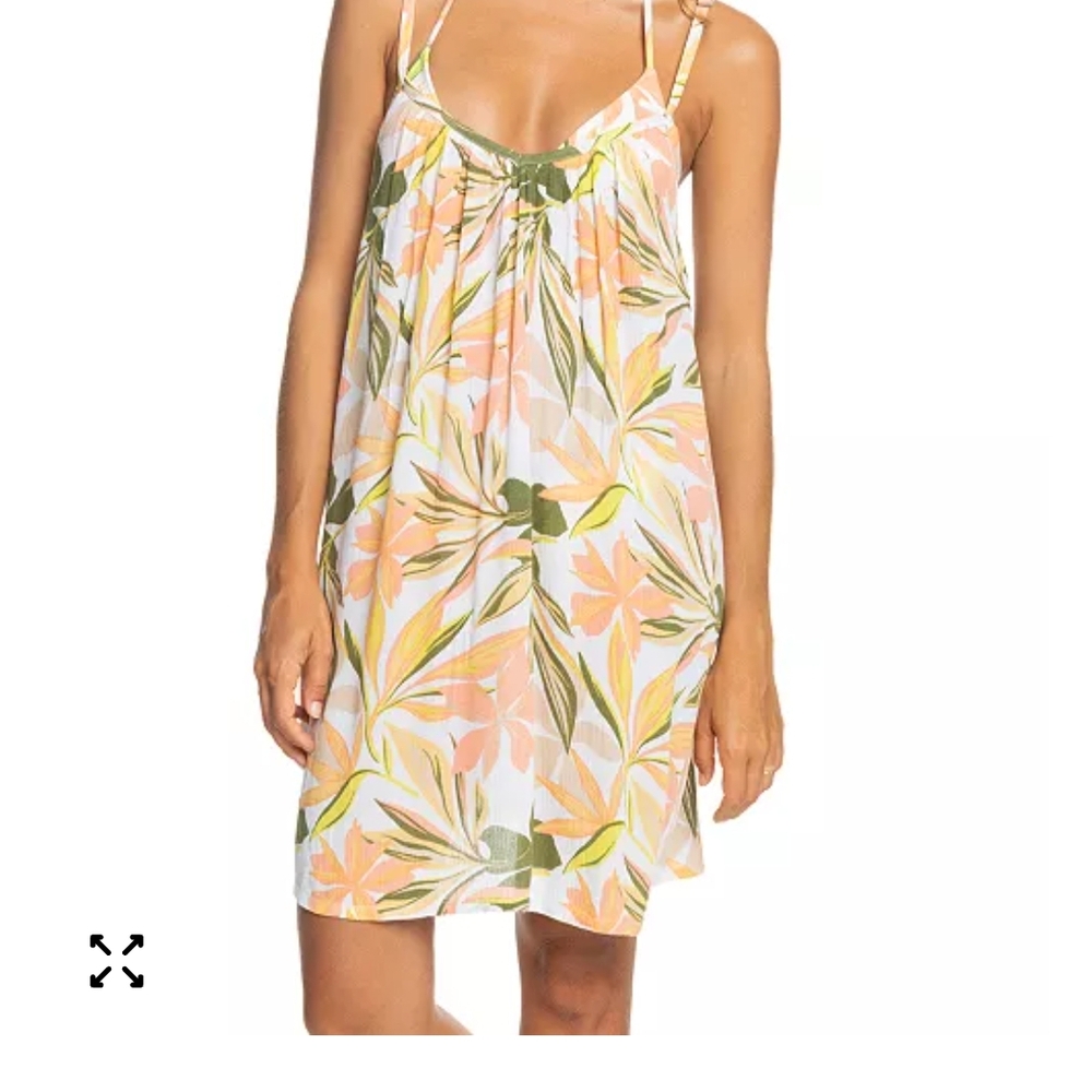 Roxy Floral Swim Cover-Up in Peach and Green